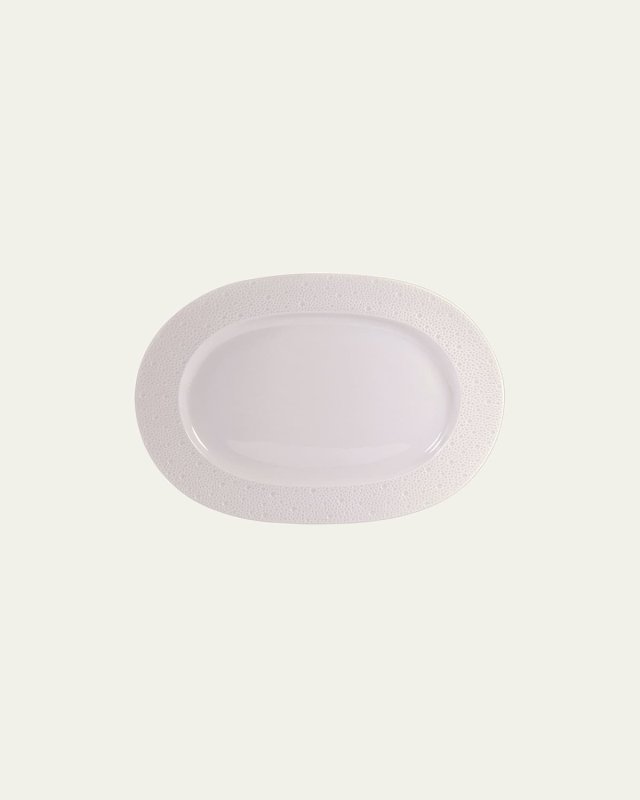 Ecume White Oval Platter, 14"